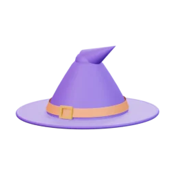Purple witch hat for a kids 3D avatar